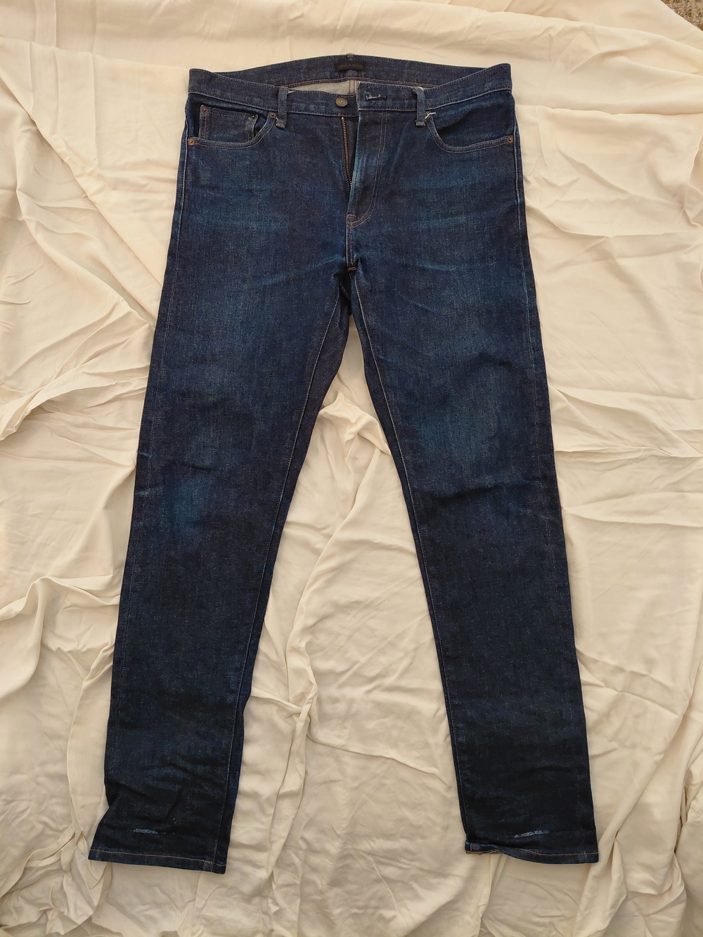 Mens Uniqlo Slim Straight Stretch Selvedge Denim